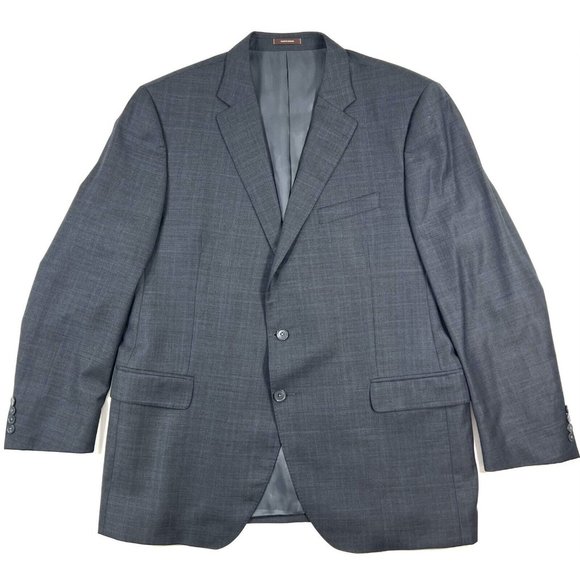 Peter Millar 2 Button Sport Coat Mens 48 Tall Gray Plaid Wool Jacket